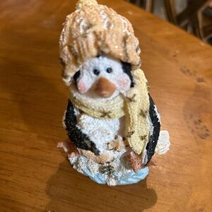 Adorable Penguin Figurine with Yellow Scarf